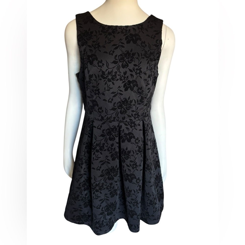 Sleeveless Fit‎ and Flare Dress Floral Black Mini Party Cocktail